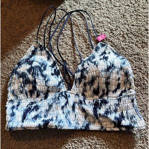 PINK blue tie-dye summer bikini style top